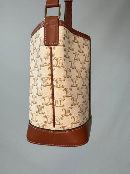 The Celine Triomphe Small Canvas Bucket Bag