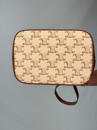 The Celine Triomphe Small Canvas Bucket Bag