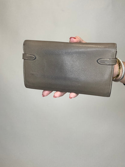 Hermès Long Kelly Wallet Etoupe Veau Epsom