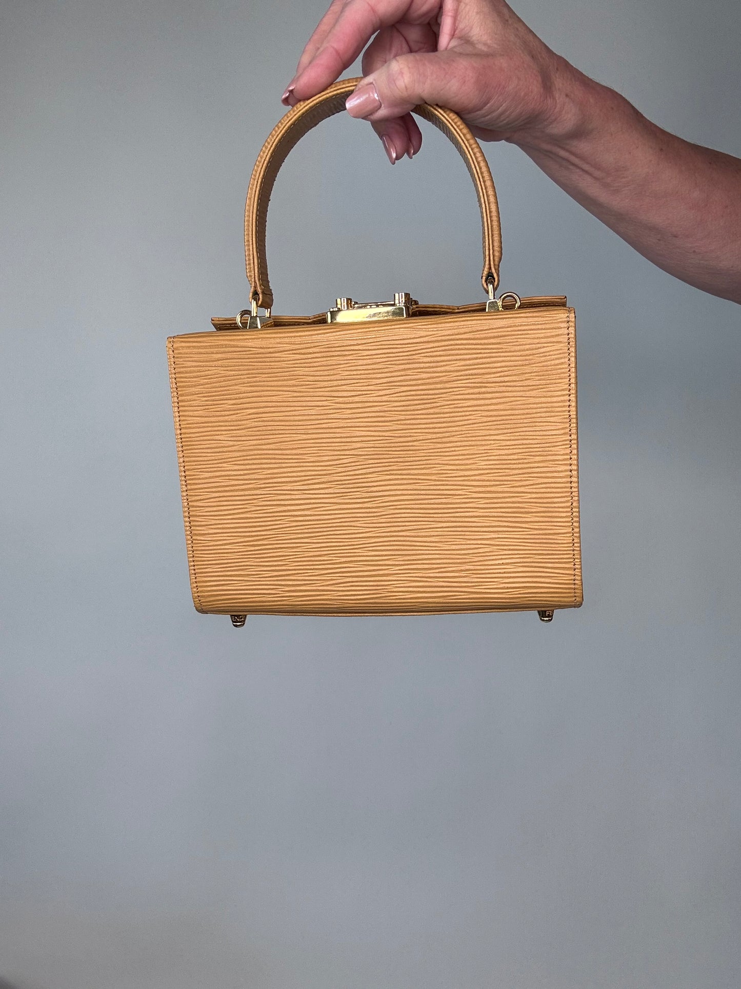Fendi EpI Leather Yellow  Two Way Vanity Bag