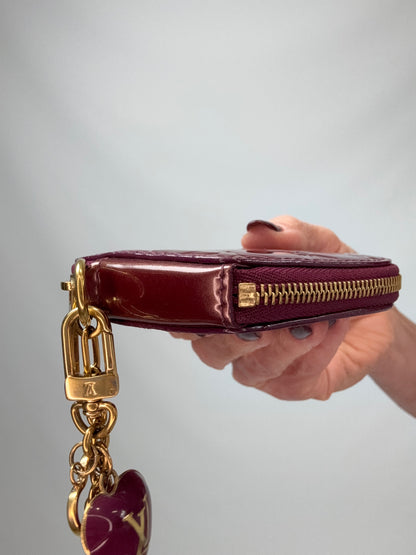 Louis Vuitton Vernis Heart Coin Pouch Bag Charm