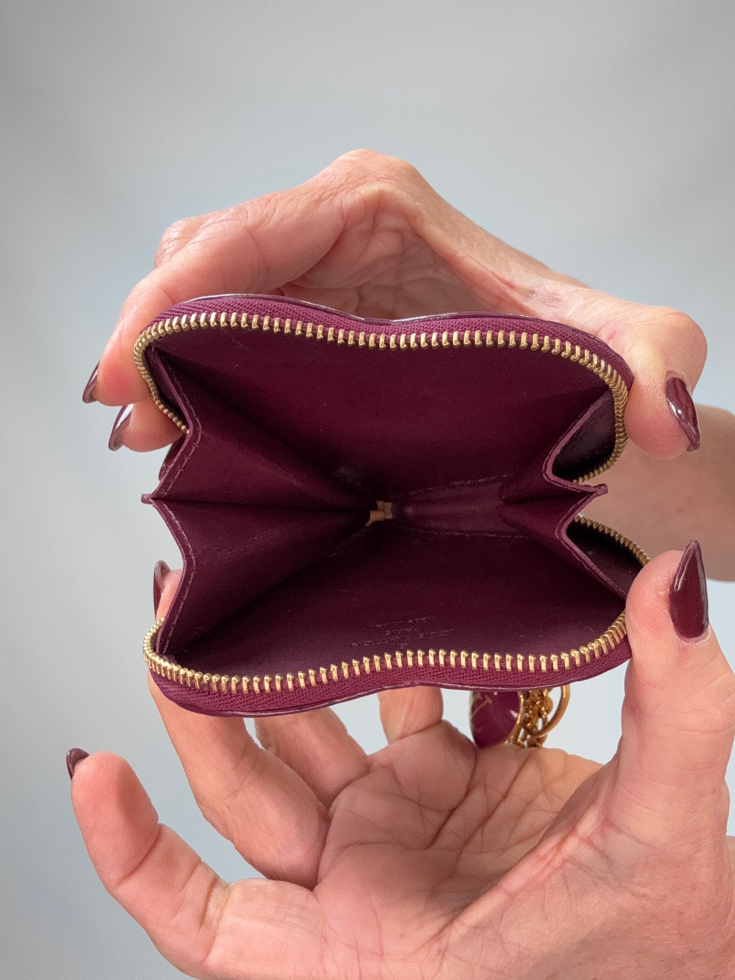 Louis Vuitton Vernis Heart Coin Pouch Bag Charm