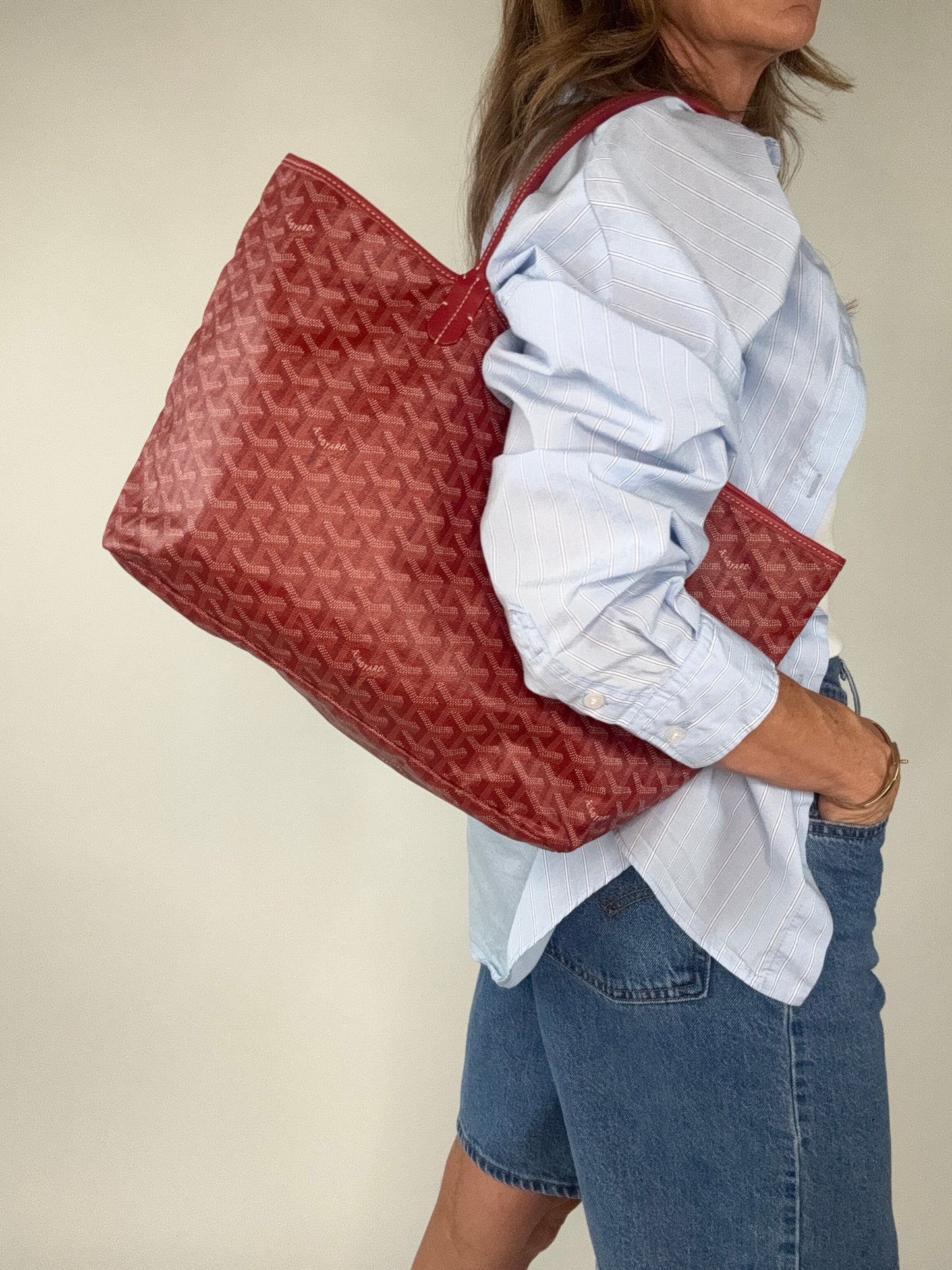 Goyard St Louis PM Red With Pouch