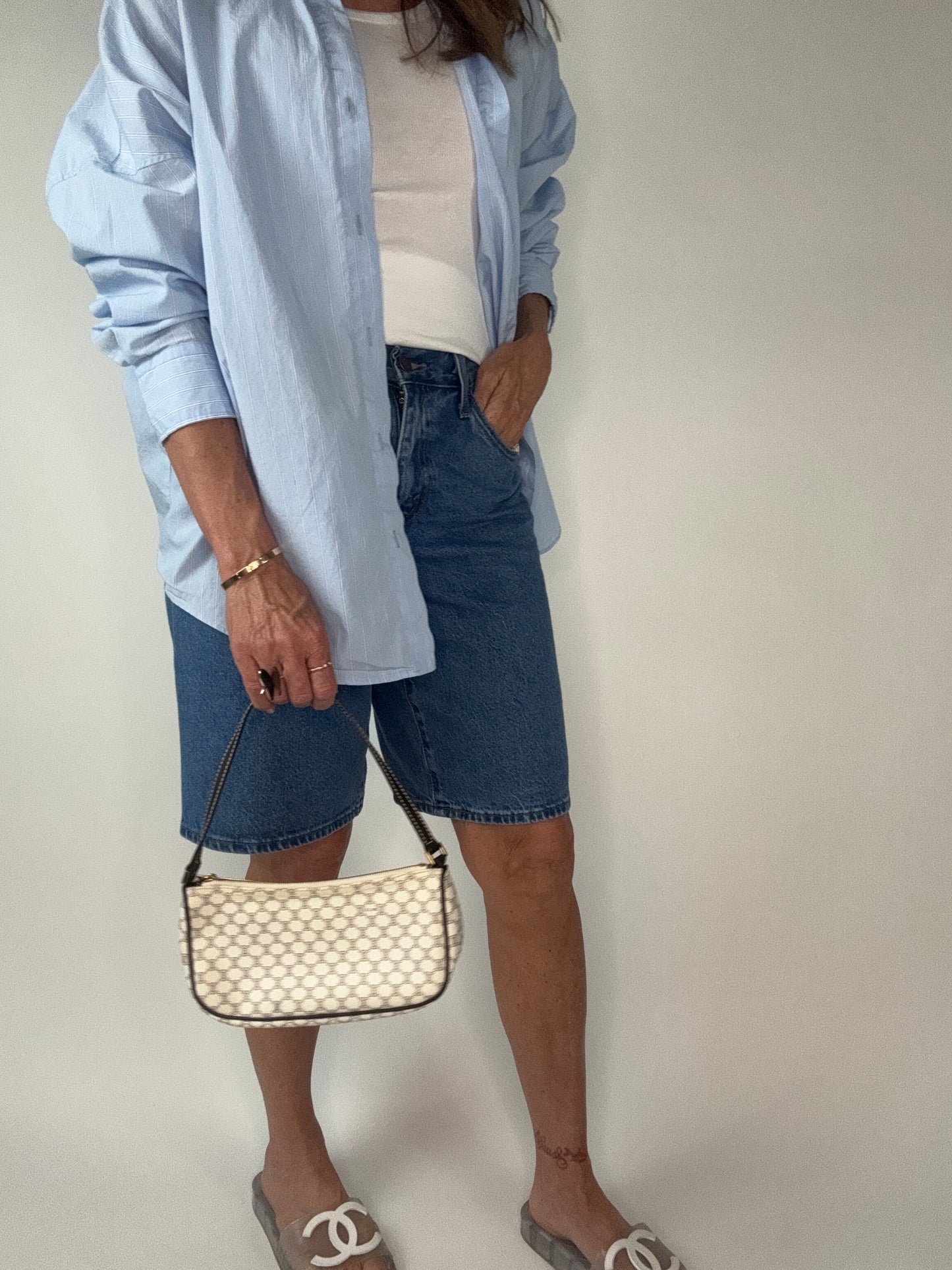 Celine Macadam White Triomphe Pochette