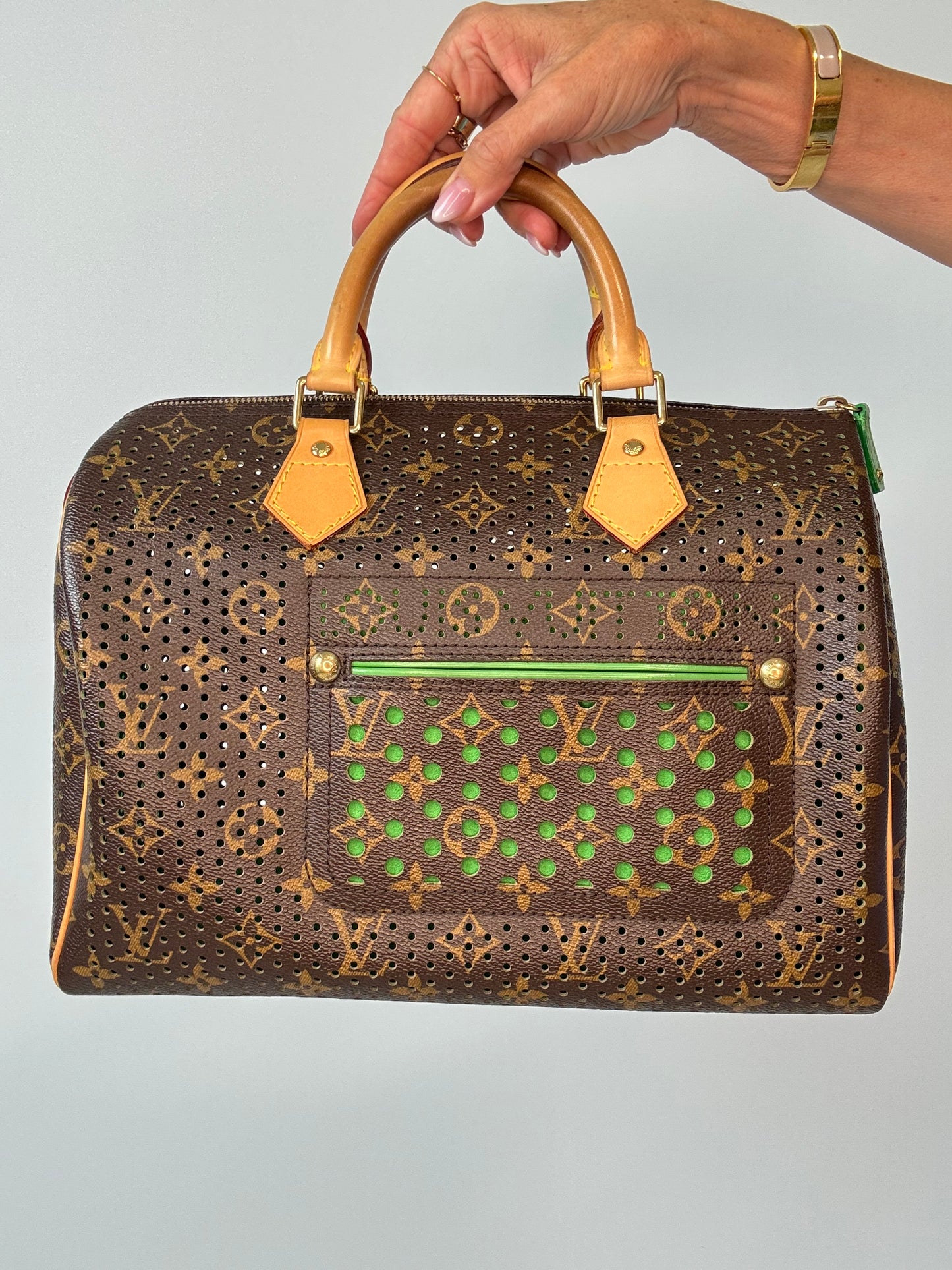 Louis Vuitton Limited Edition Monogram Perforated Speedy 30 — Green — 2006