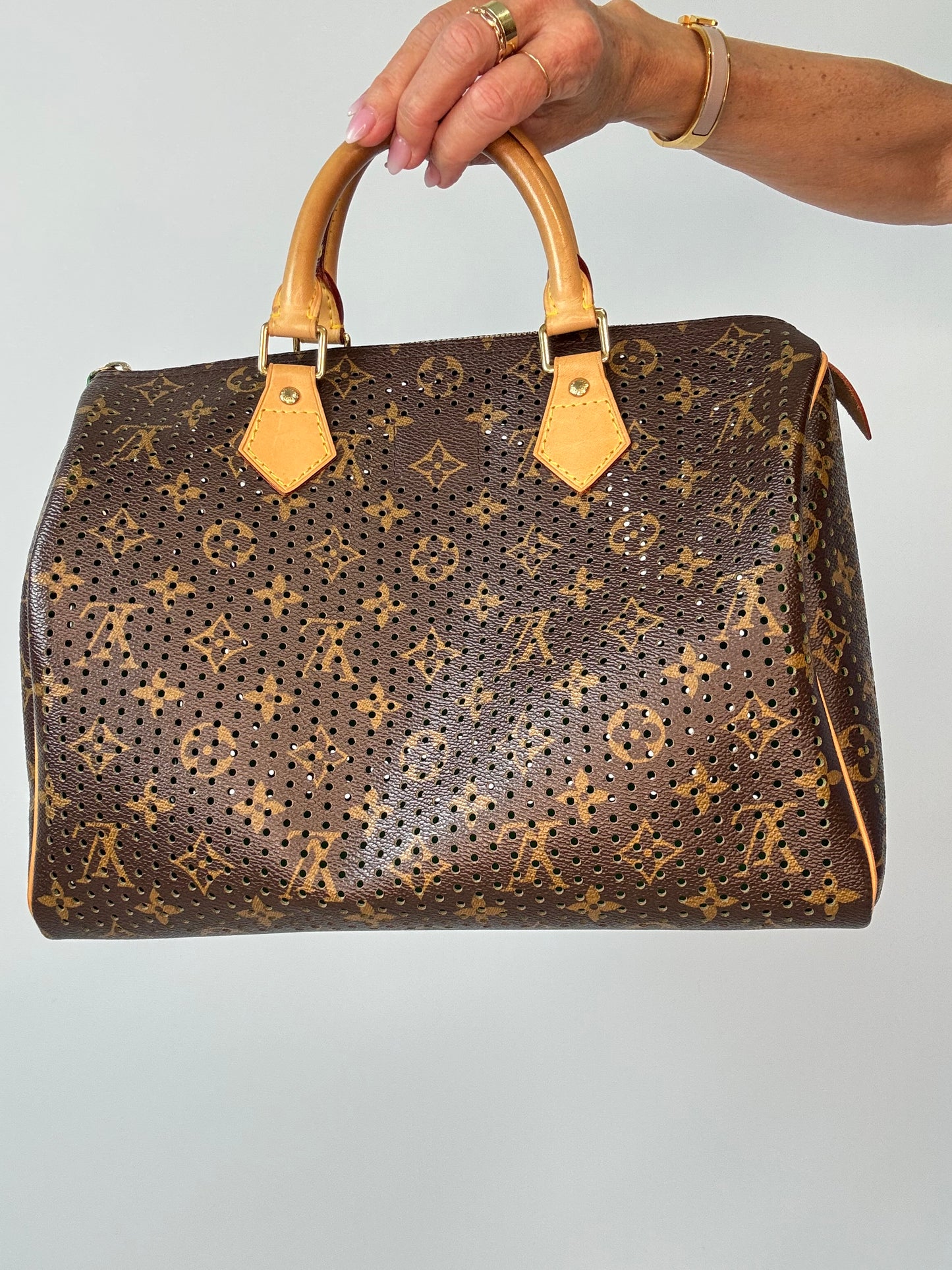 Louis Vuitton Limited Edition Monogram Perforated Speedy 30 — Green — 2006