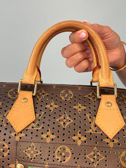 Louis Vuitton Limited Edition Monogram Perforated Speedy 30 — Green — 2006