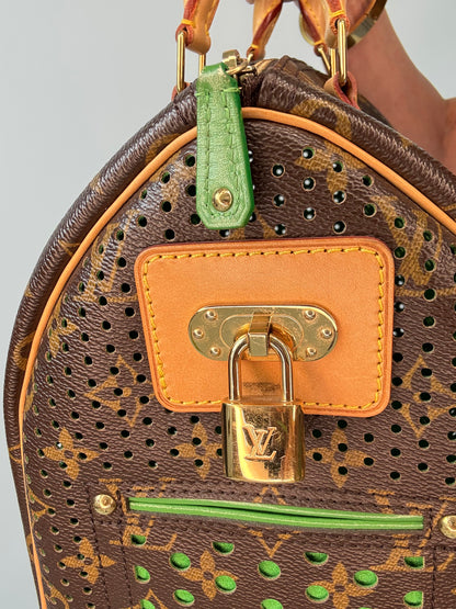 Louis Vuitton Limited Edition Monogram Perforated Speedy 30 — Green — 2006