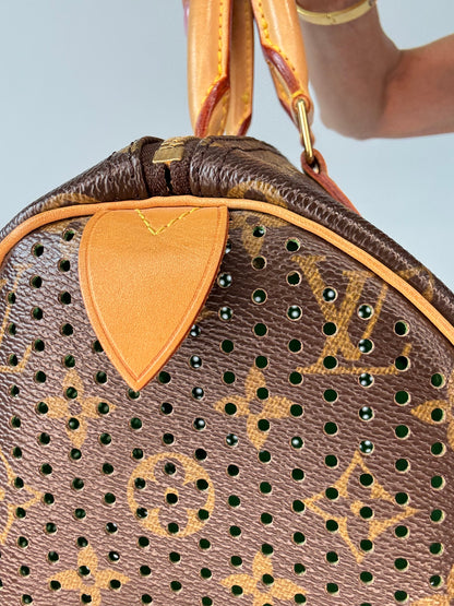 Louis Vuitton Limited Edition Monogram Perforated Speedy 30 — Green — 2006
