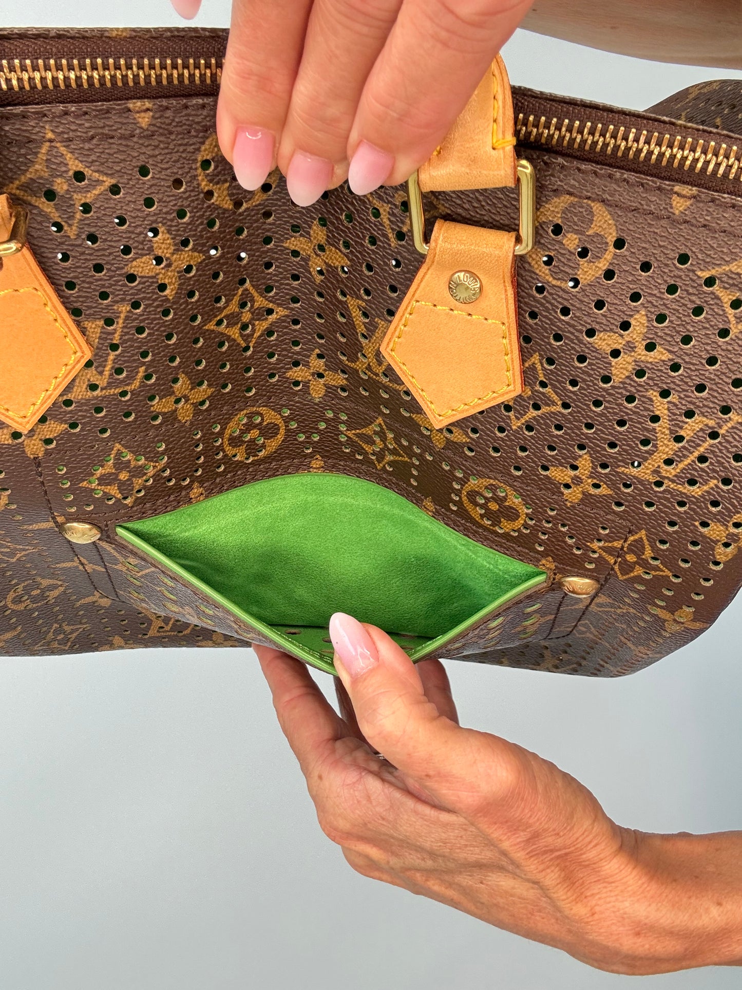 Louis Vuitton Limited Edition Monogram Perforated Speedy 30 — Green — 2006