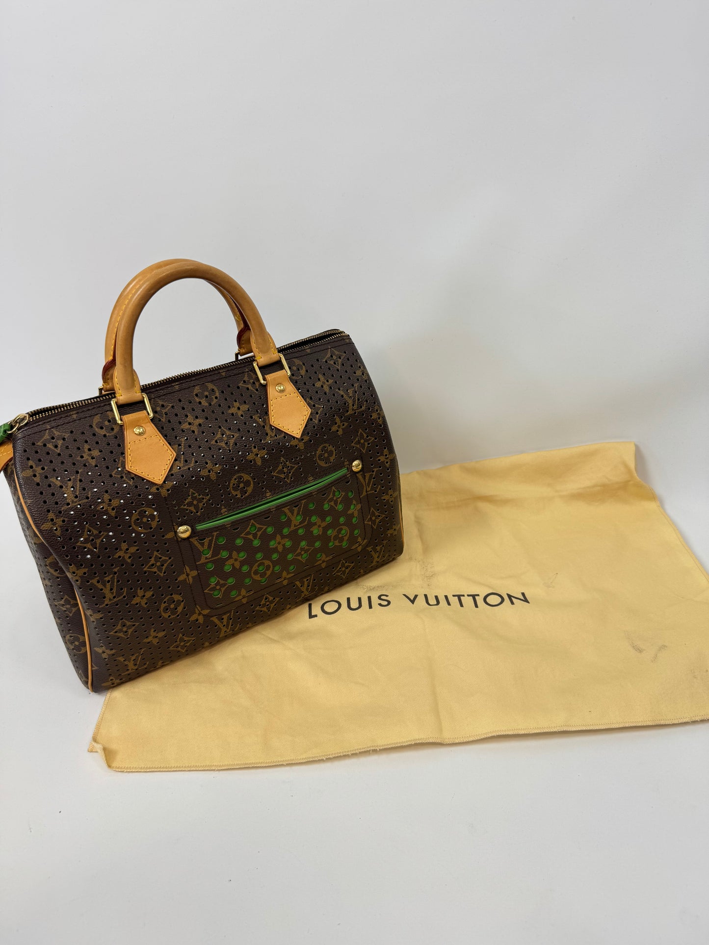Louis Vuitton Limited Edition Monogram Perforated Speedy 30 — Green — 2006