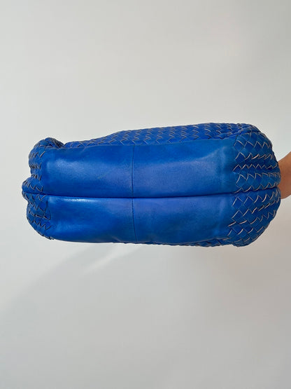 Bottega Veneta Small Campana Intrecciato Hobo — Royal Blue