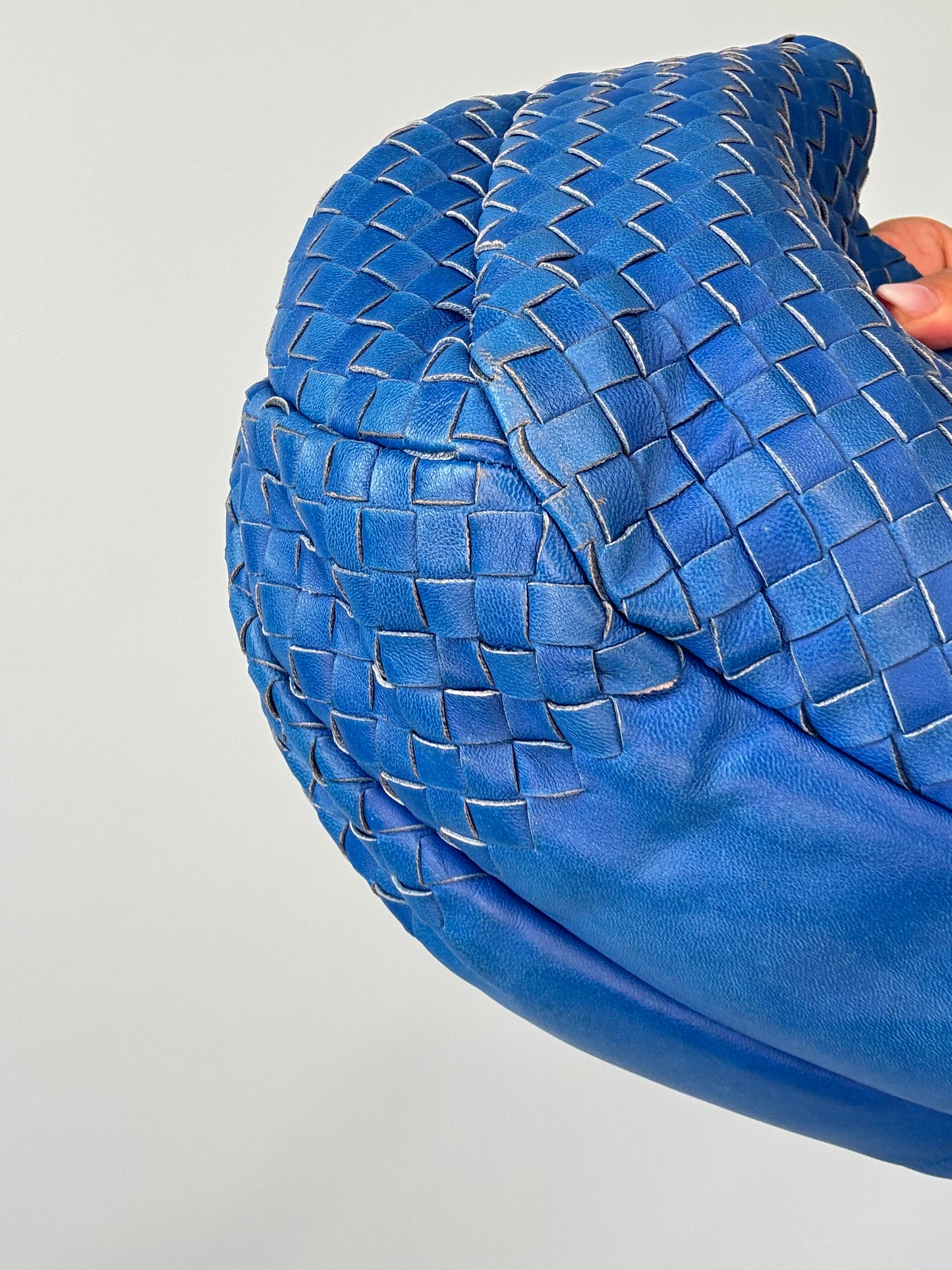 Bottega Veneta Small Campana Intrecciato Hobo — Royal Blue