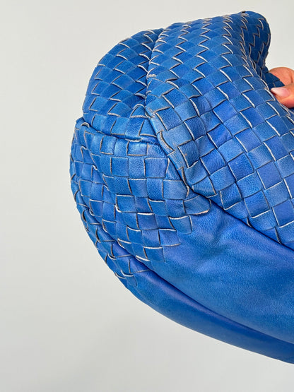 Bottega Veneta Small Campana Intrecciato Hobo — Royal Blue