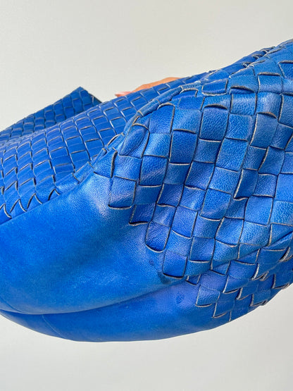 Bottega Veneta Small Campana Intrecciato Hobo — Royal Blue