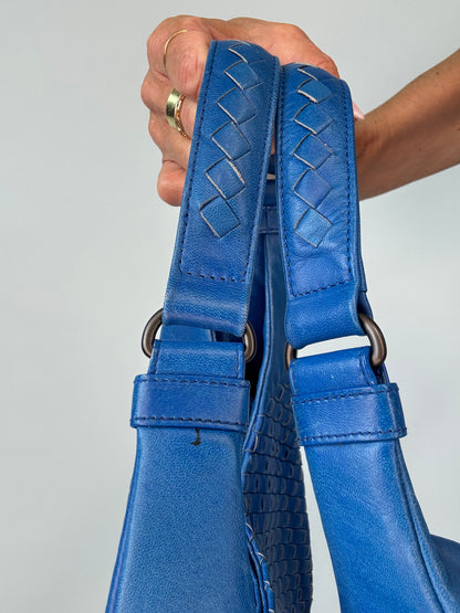 Bottega Veneta Small Campana Intrecciato Hobo — Royal Blue