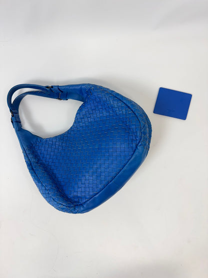 Bottega Veneta Small Campana Intrecciato Hobo — Royal Blue
