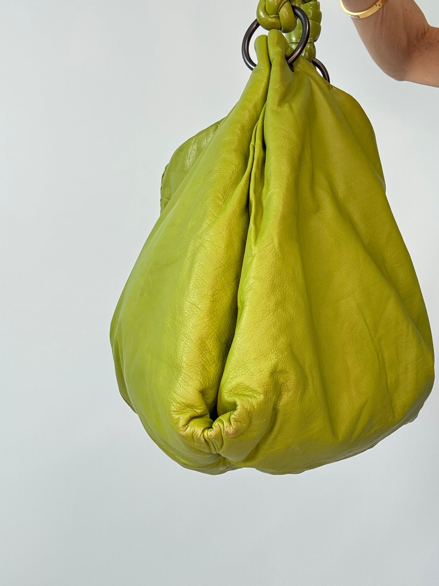Bottega Veneta Green Intrecciato Aquilone Trimmed Hobo