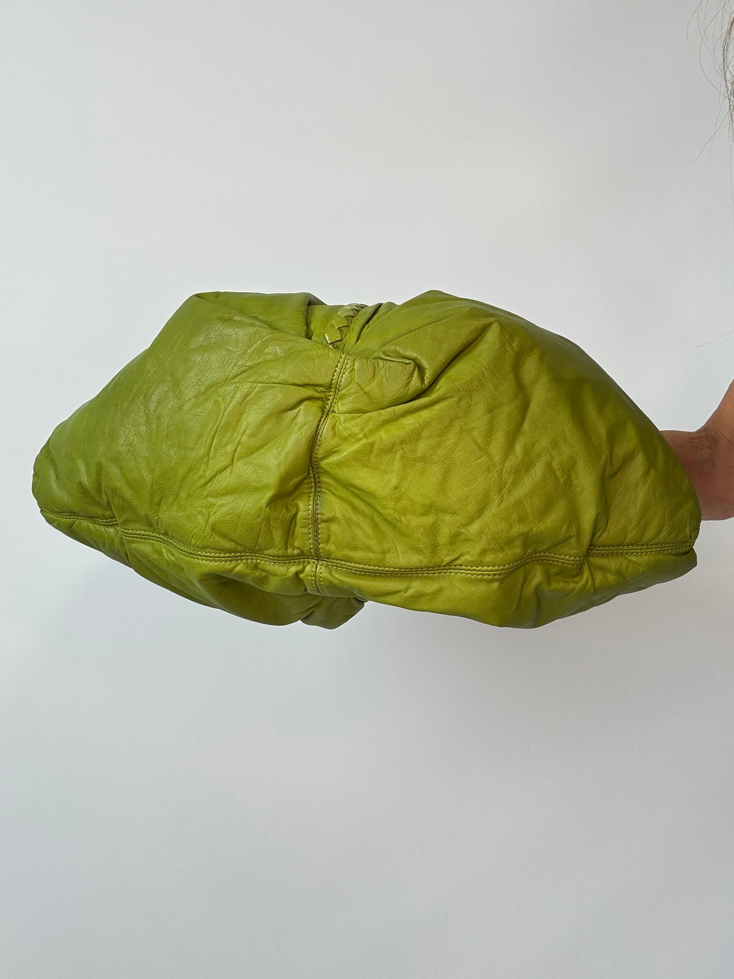 Bottega Veneta Green Intrecciato Aquilone Trimmed Hobo