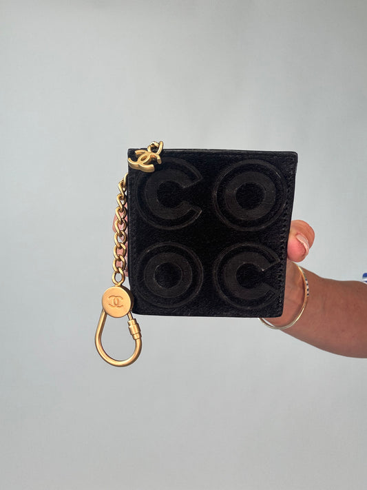 Chanel CoCo Pony Hair Key/ Bag Chaim Black