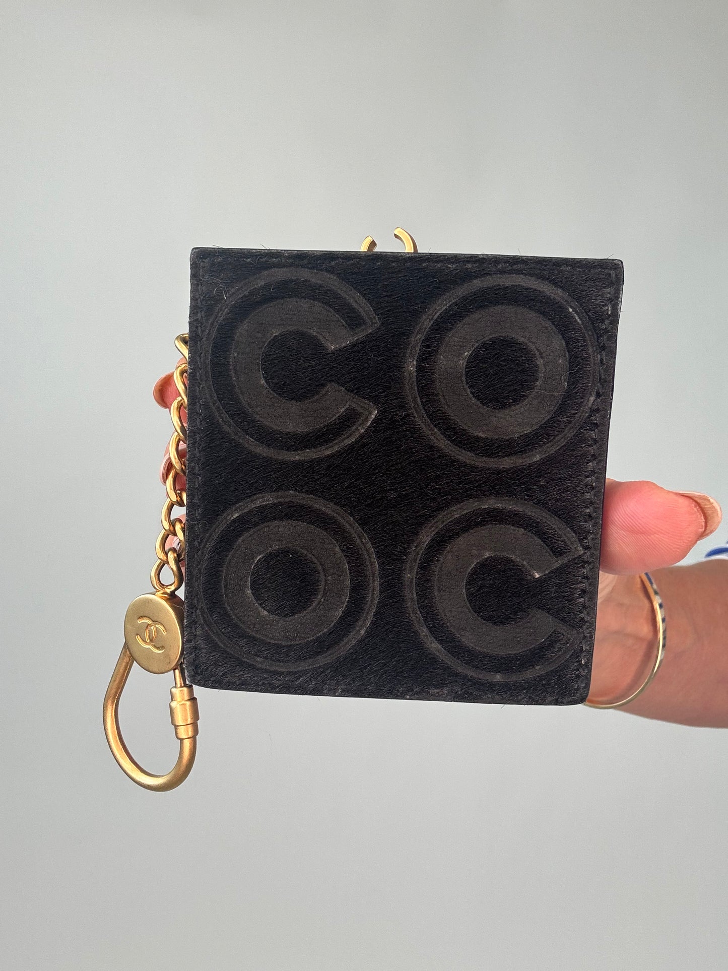 Chanel CoCo Pony Hair Key/ Bag Chaim Black