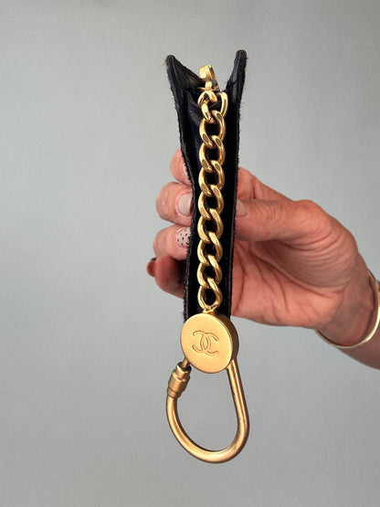 Chanel CoCo Pony Hair Key/ Bag Chaim Black