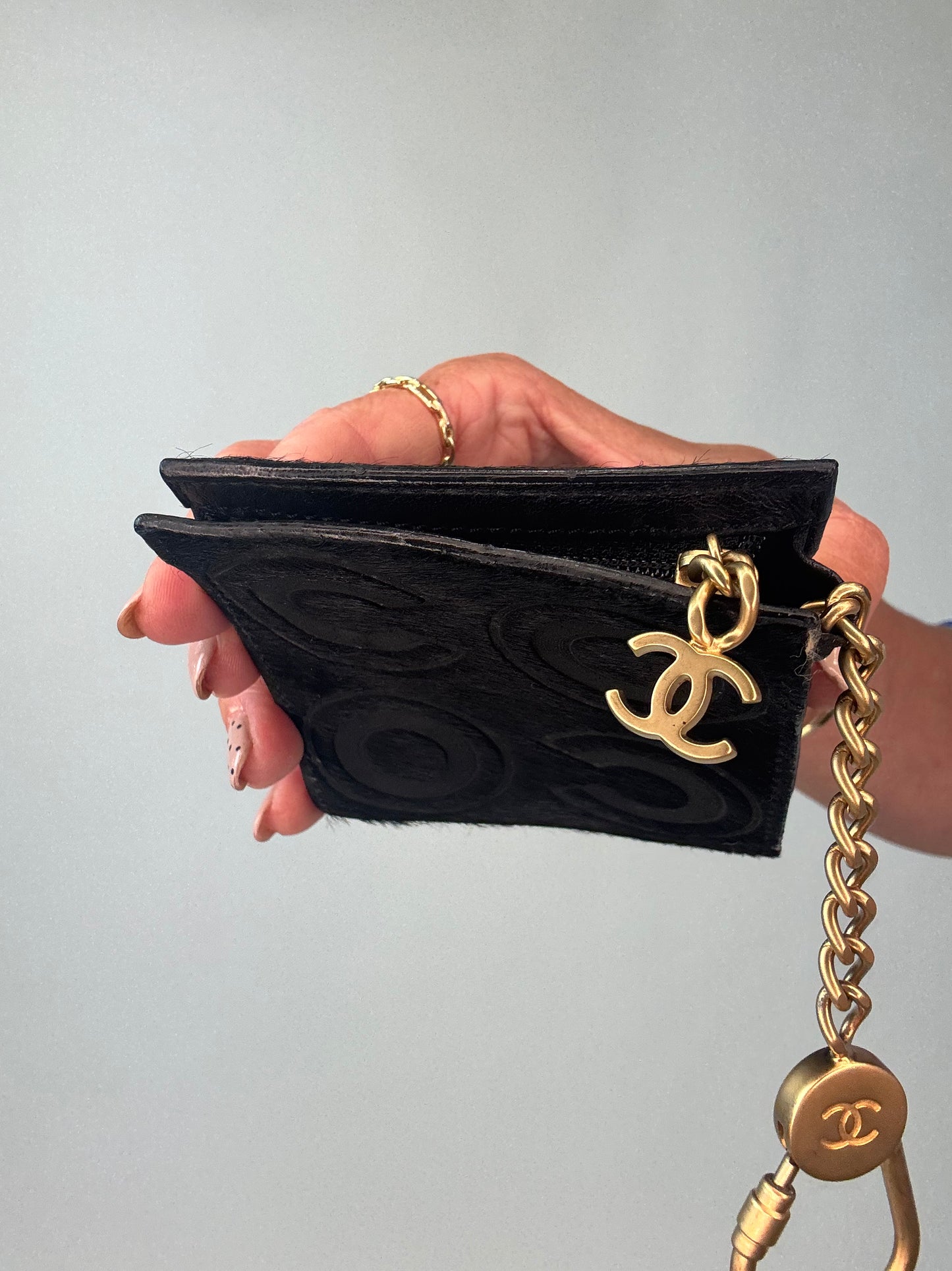 Chanel CoCo Pony Hair Key/ Bag Chaim Black
