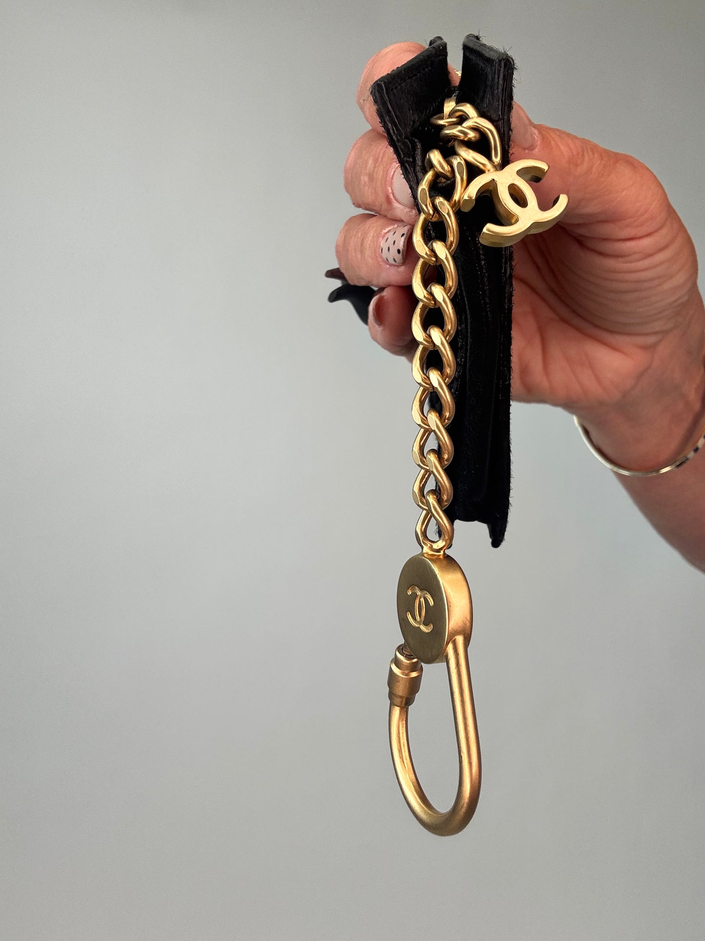 Chanel CoCo Pony Hair Key/ Bag Chaim Black