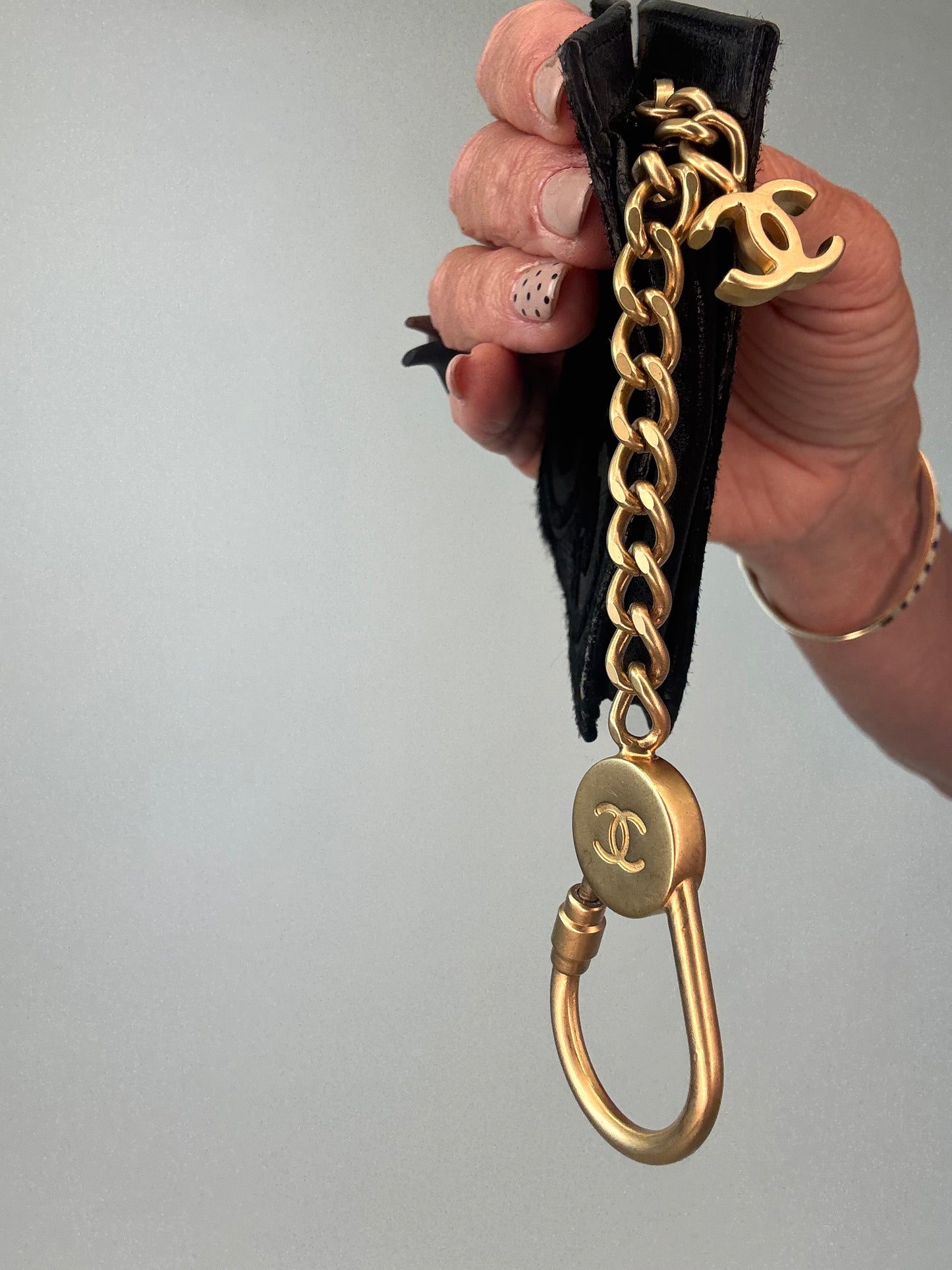 Chanel CoCo Pony Hair Key/ Bag Chaim Black