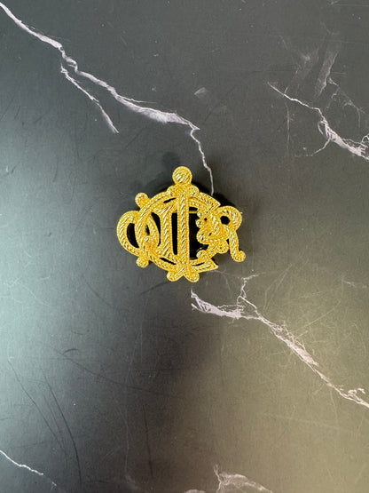Vintage Christian Dior CD Monogram Crest Brooch — Circa 1980s