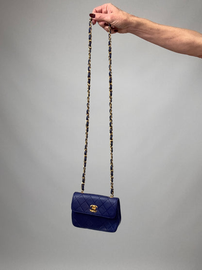 Chanel Mini Rectangular Classic Flap – Navy Lambskin GHW