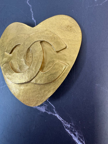 Chanel Vintage CC Heart Brooch