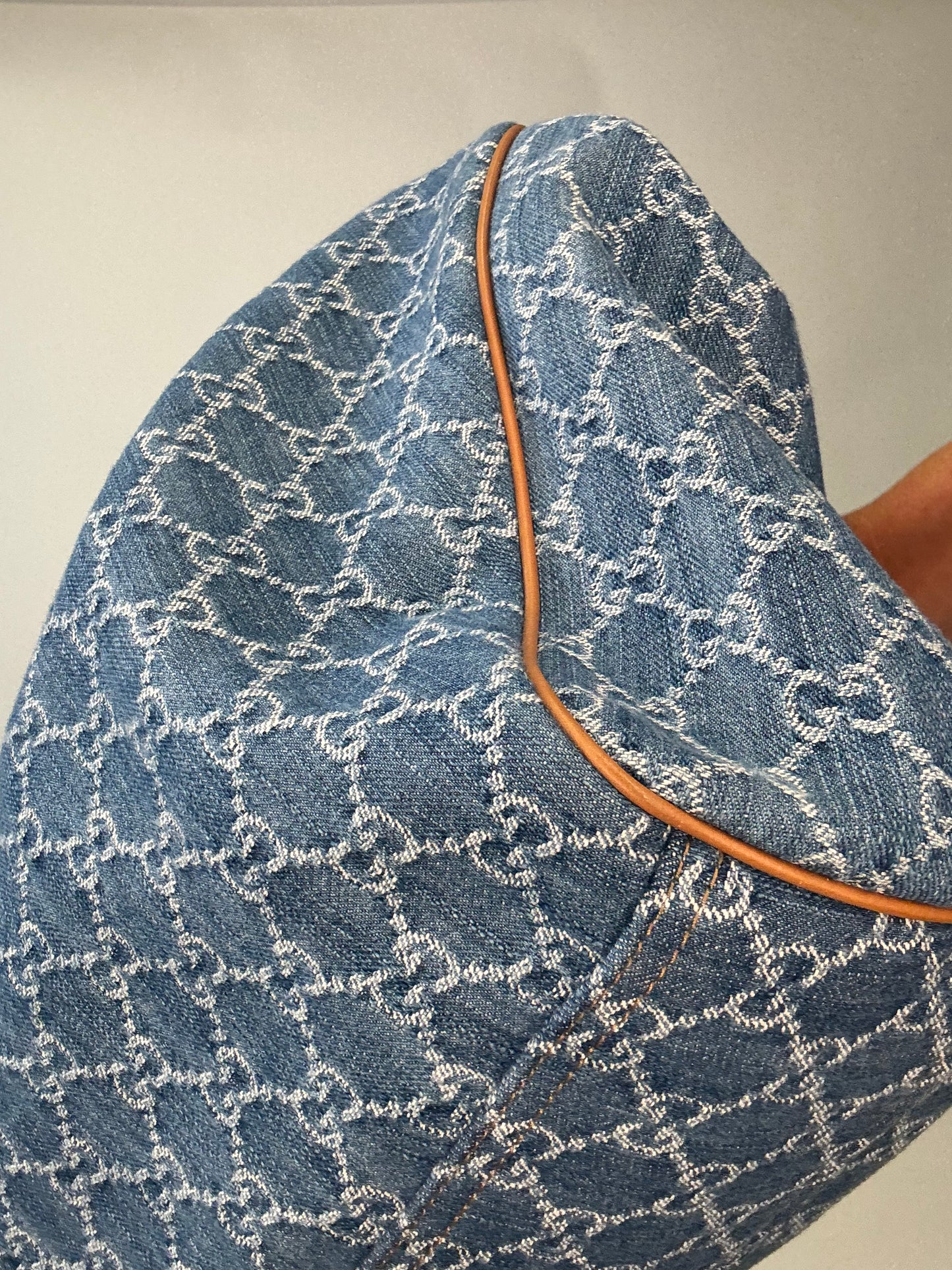 Gucci Denim Monogram Large Sukey Tote