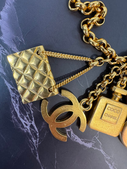 Chanel 1996 Vintage Six-Charm Chain Belt / Necklace