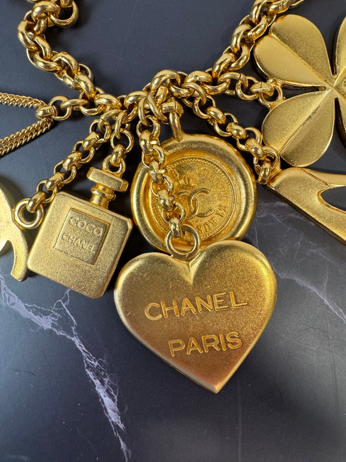 Chanel 1996 Vintage Six-Charm Chain Belt / Necklace