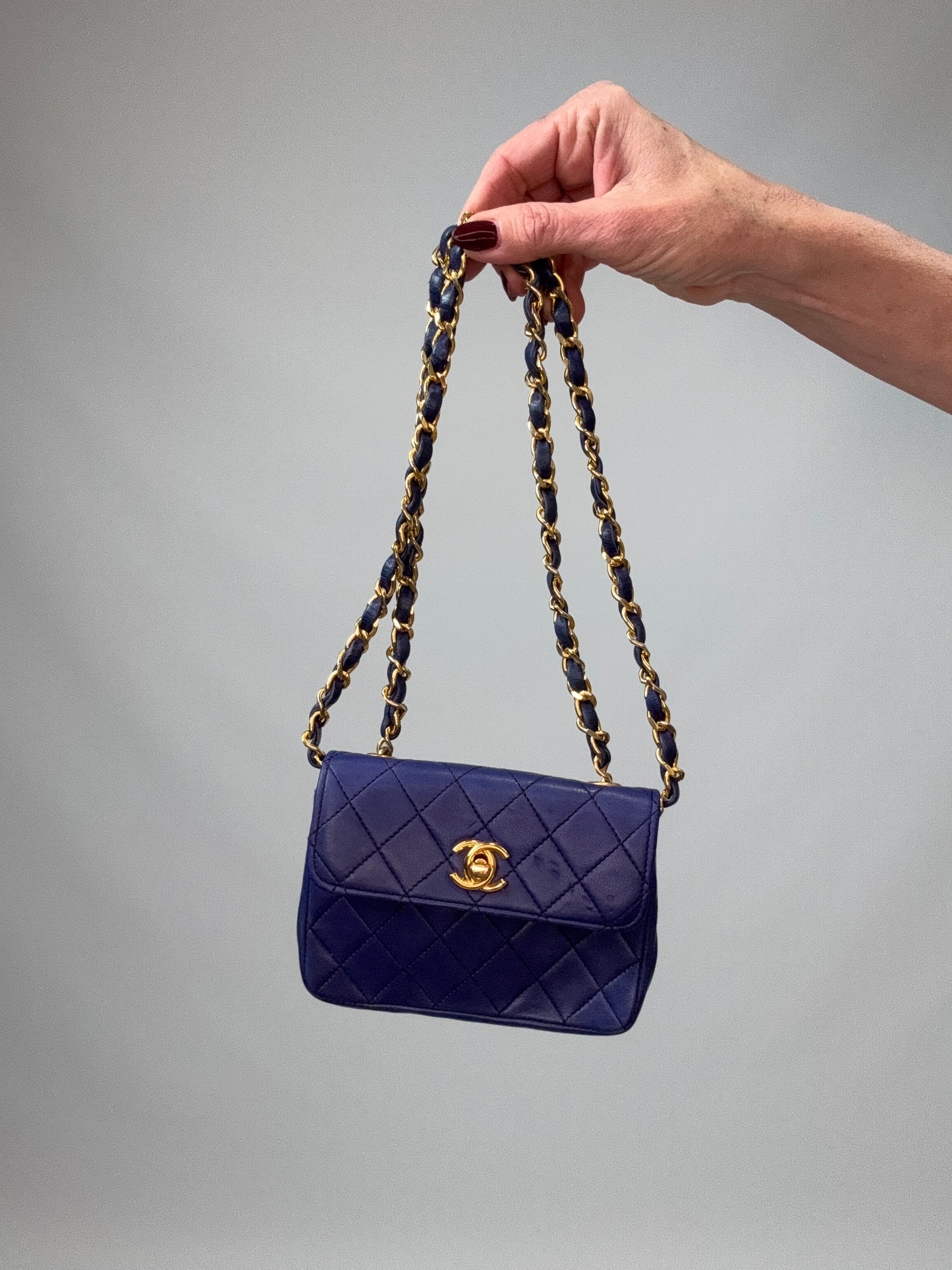 Chanel Mini Rectangular Classic Flap – Navy Lambskin GHW