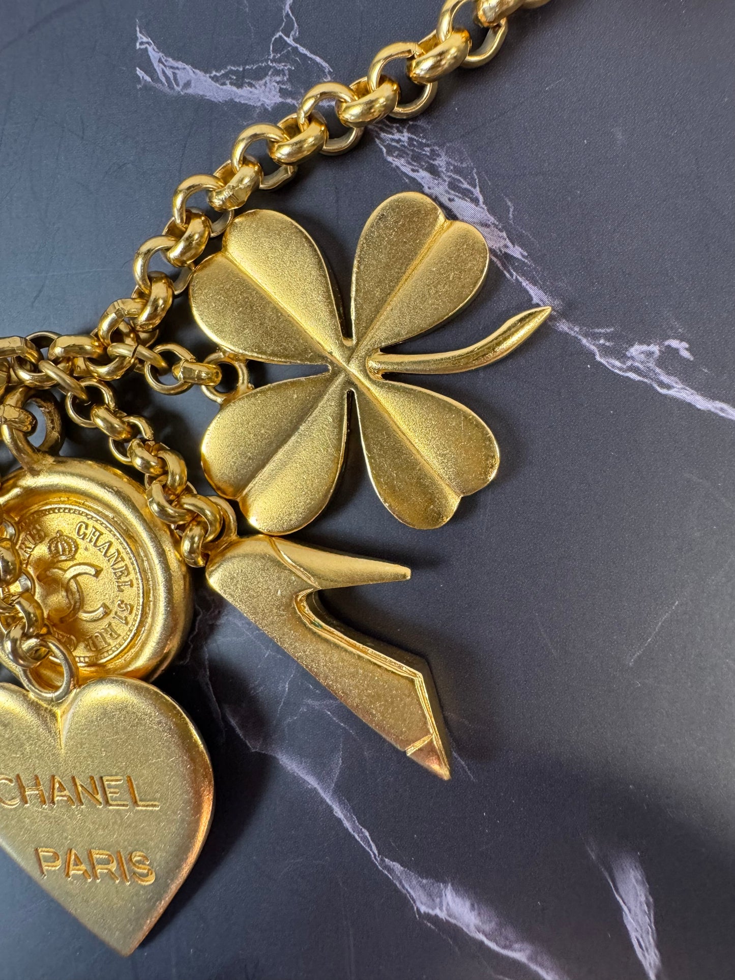 Chanel 1996 Vintage Six-Charm Chain Belt / Necklace