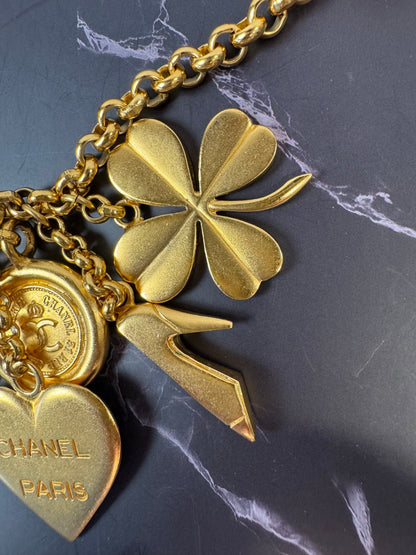 Chanel 1996 Vintage Six-Charm Chain Belt / Necklace