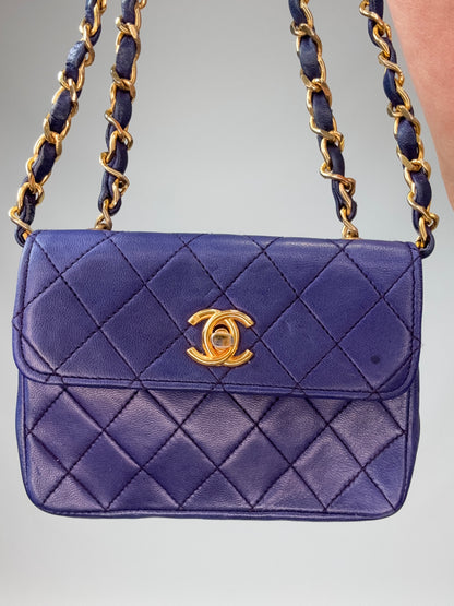Chanel Mini Rectangular Classic Flap – Navy Lambskin GHW