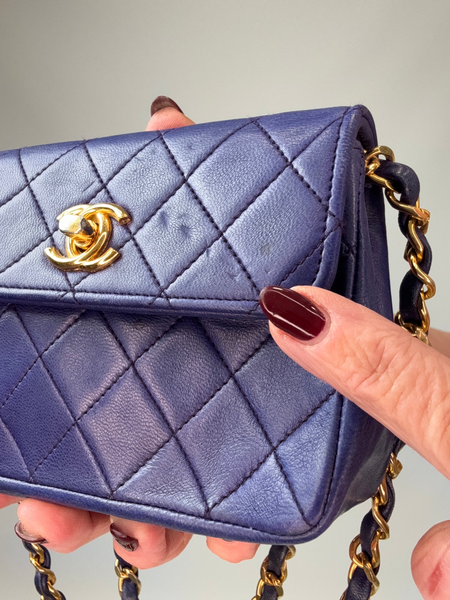 Chanel Mini Rectangular Classic Flap – Navy Lambskin GHW