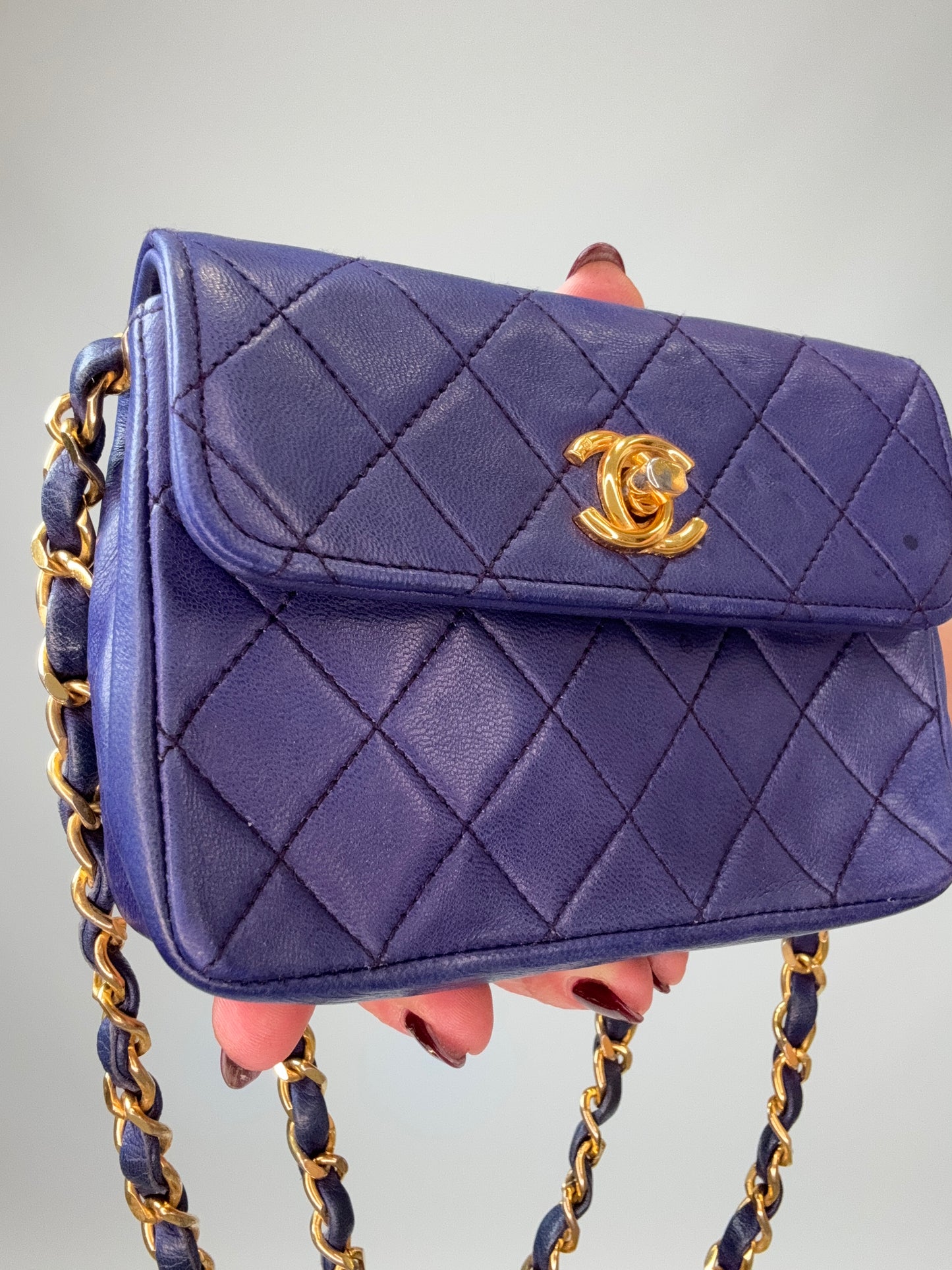 Chanel Mini Rectangular Classic Flap – Navy Lambskin GHW