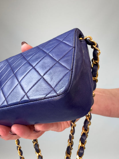 Chanel Mini Rectangular Classic Flap – Navy Lambskin GHW
