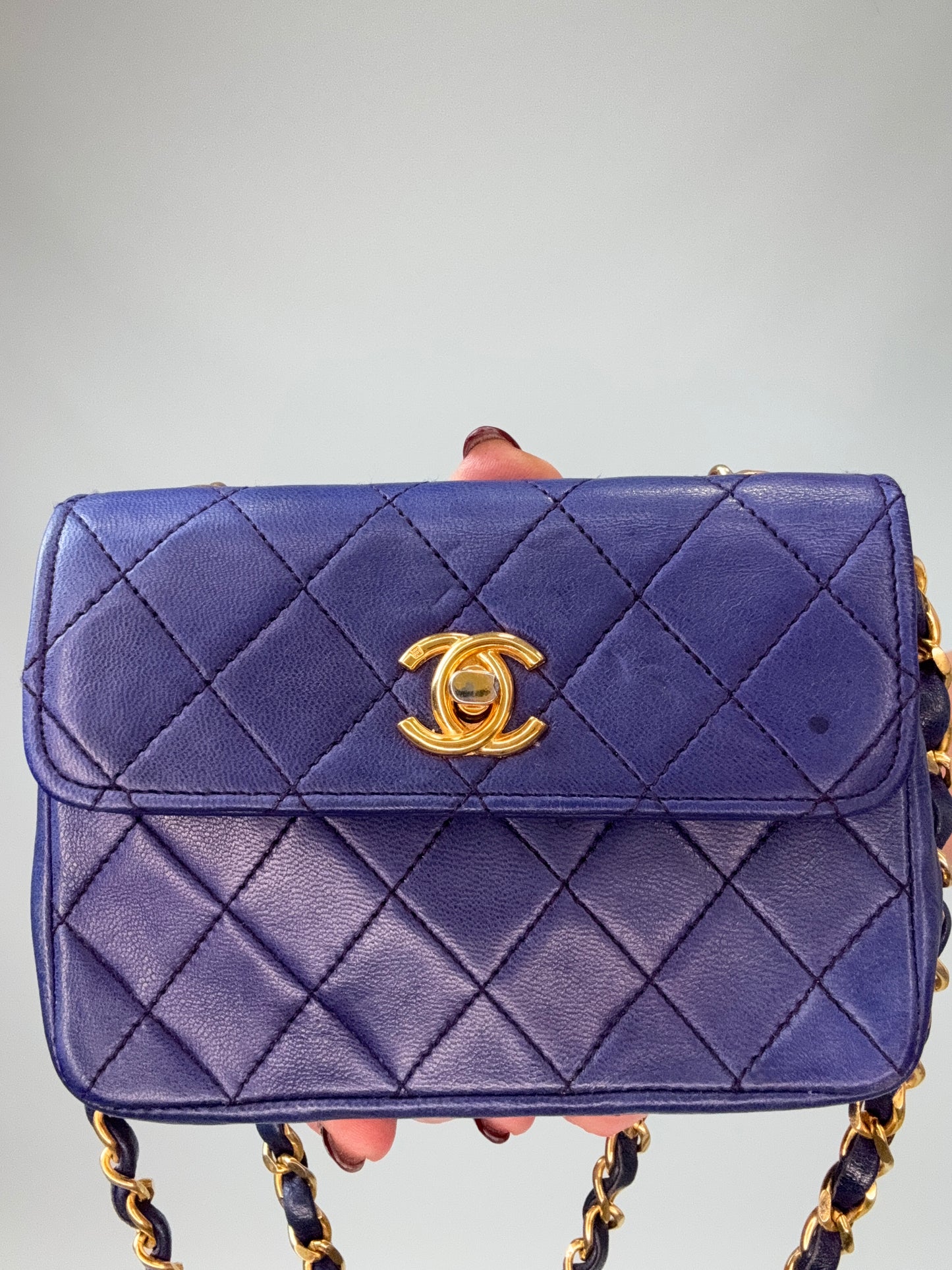 Chanel Mini Rectangular Classic Flap – Navy Lambskin GHW