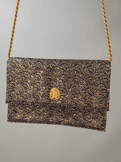 Vintage Celine Metallic Brocade Evening Bag