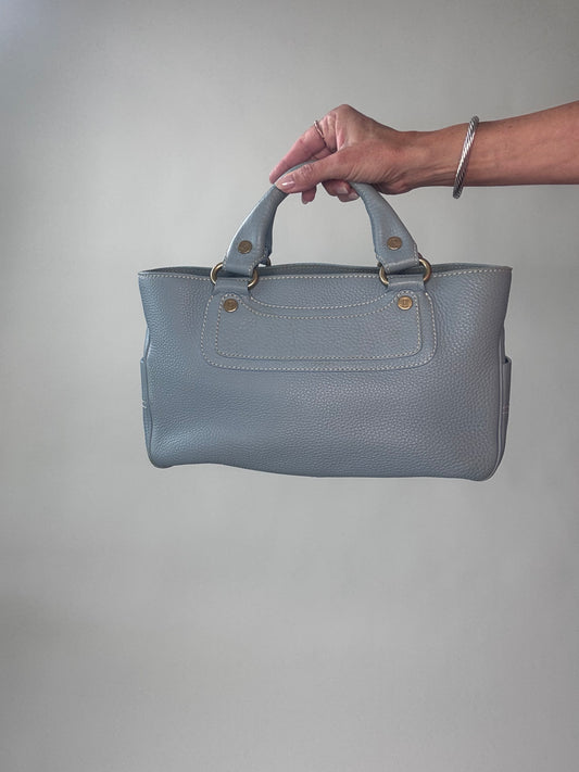 Celine Leather Light Blue Boogie Bag