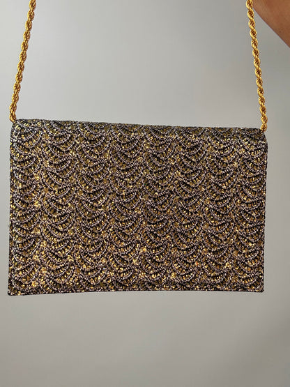 Vintage Celine Metallic Brocade Evening Bag