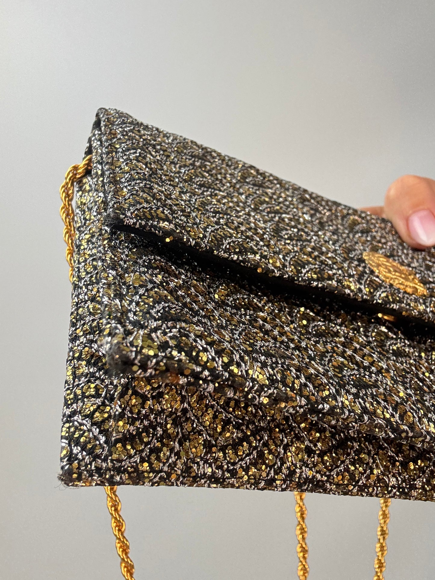 Vintage Celine Metallic Brocade Evening Bag