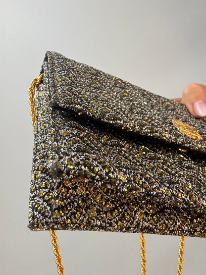 Vintage Celine Metallic Brocade Evening Bag