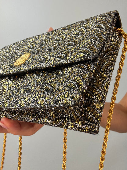 Vintage Celine Metallic Brocade Evening Bag