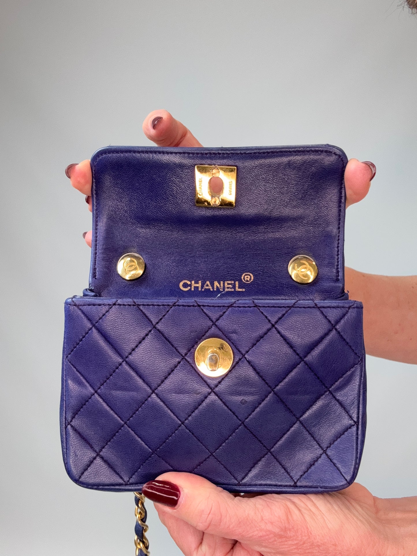 Chanel Mini Rectangular Classic Flap – Navy Lambskin GHW